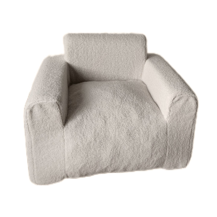 Puff Sillón Individual Tipo Sherpa Beige