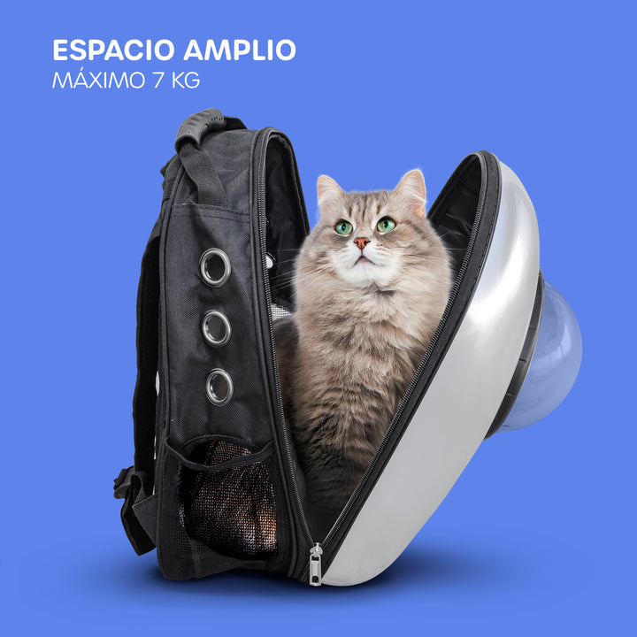 Mochila Transportadora de Mascotas Samba con Cápsula Transparente