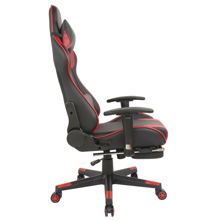 Silla Gamer Fox Reclinable con Descansapies Roja