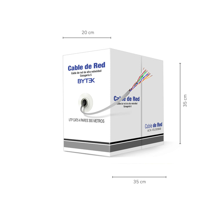 Bobina de Cable Utp Cat 5 Gris 305m 8 Hilos Cctv Rj45