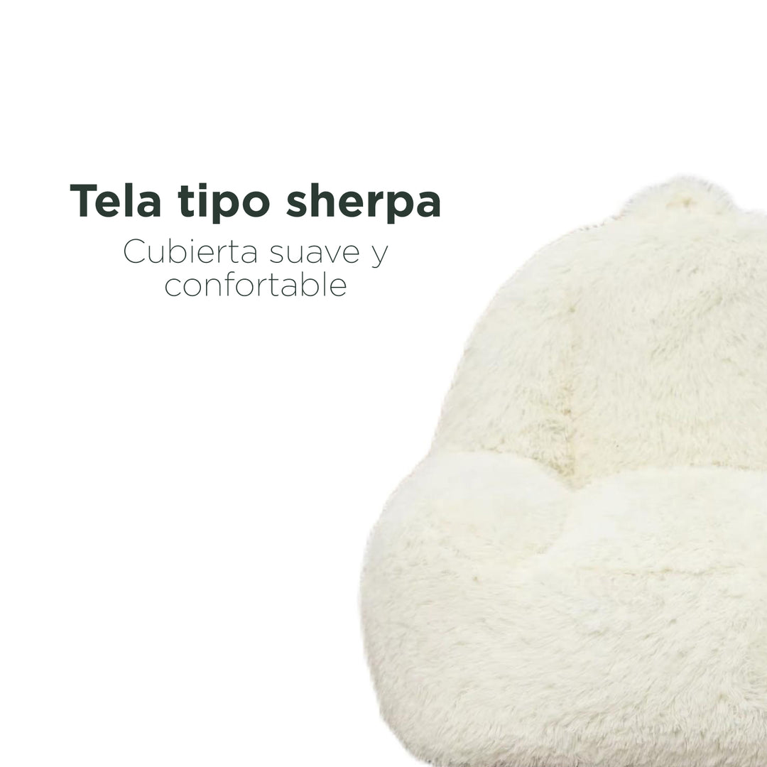 Puff Individual Tipo Sherpa Beige