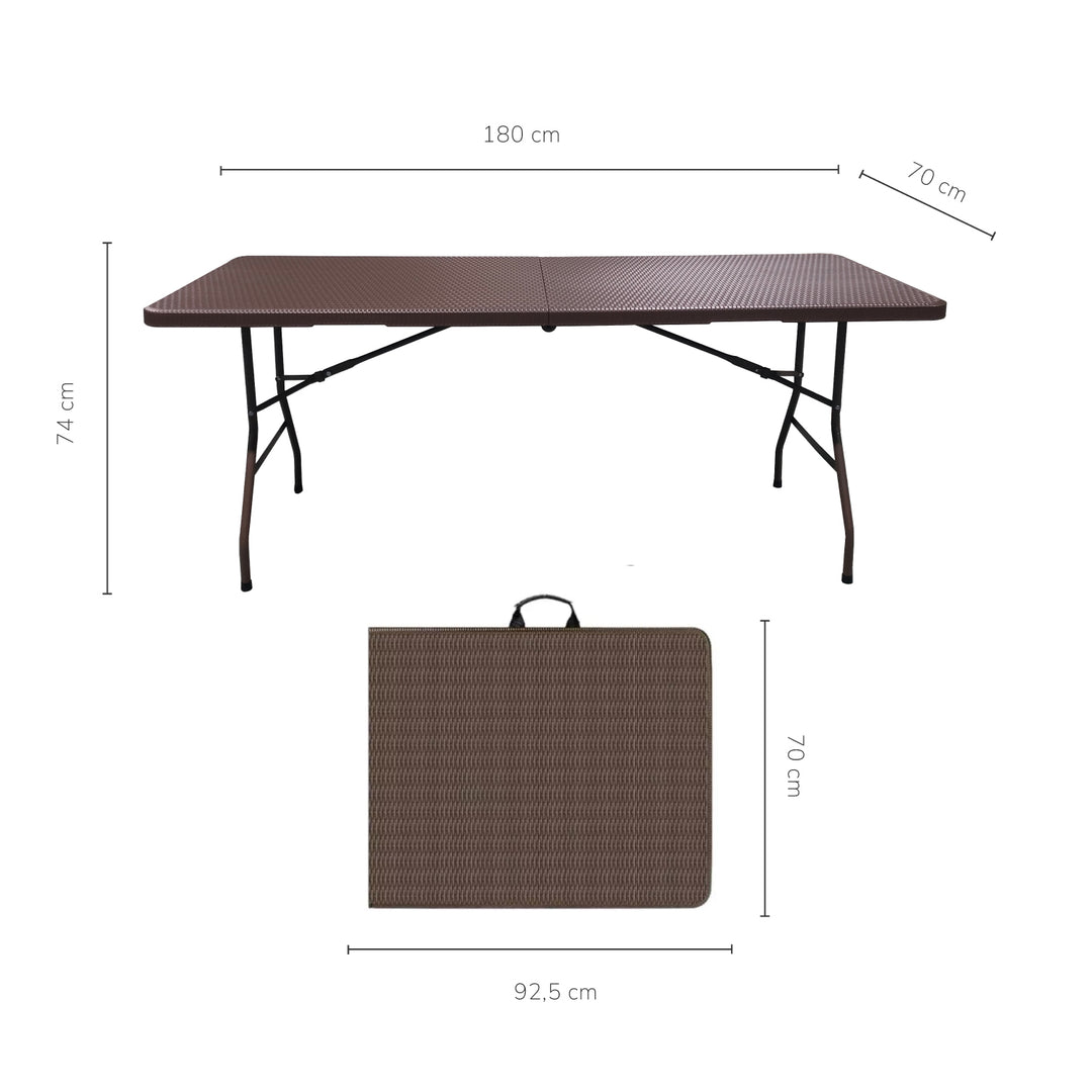 Mesa Plegable de Plástico Estilo Ratán 1.80