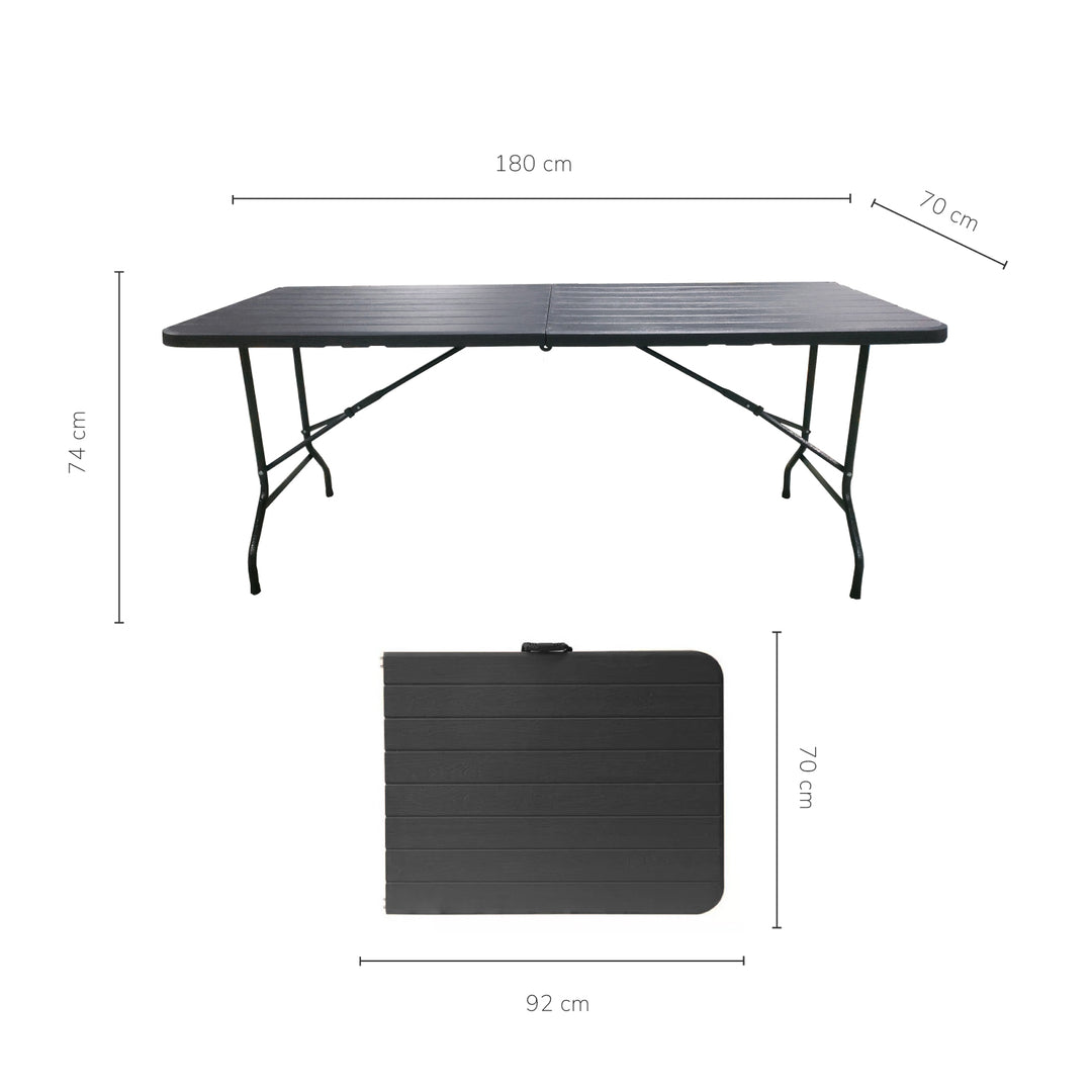 Mesa Plegable de Plástico Estilo Madera 1.80