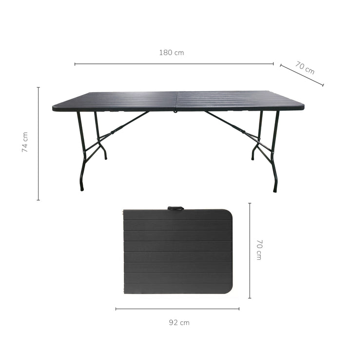 Mesa Plegable de Plástico Estilo Madera 1.80