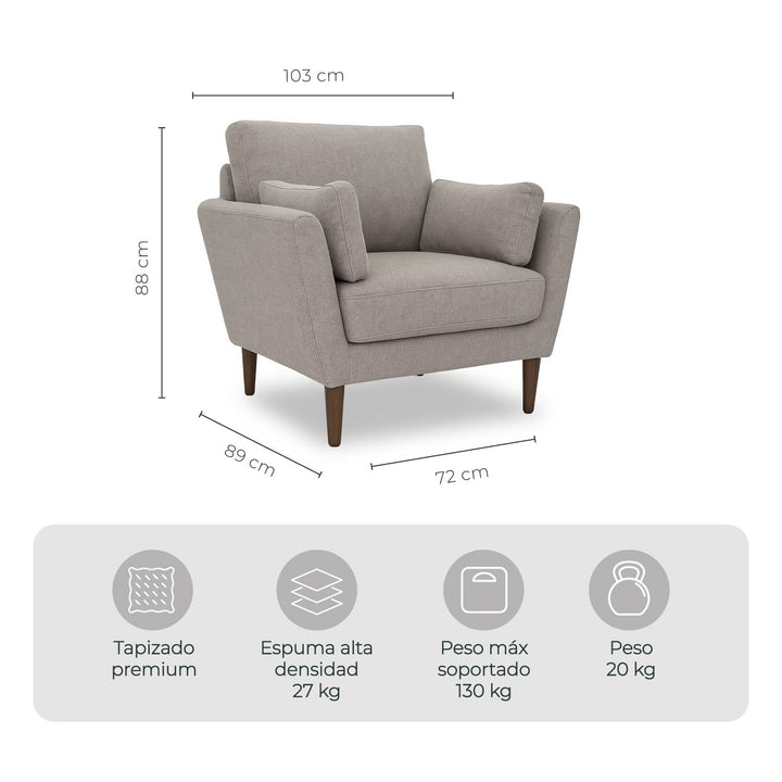 Sillón Individual Malaga Taupe