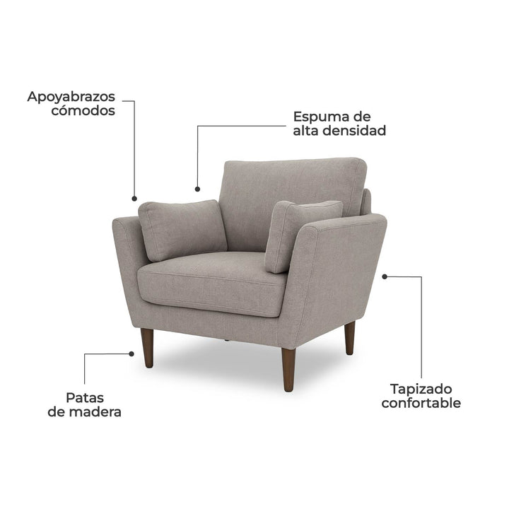 Sillón Individual Malaga Taupe