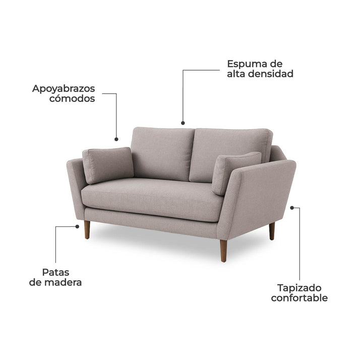 Sofá 2 Plazas Malaga Taupe