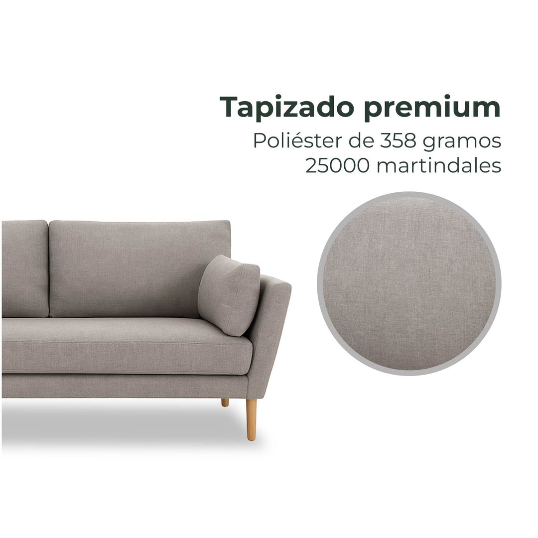 Sofá 3 Plazas Malaga Taupe