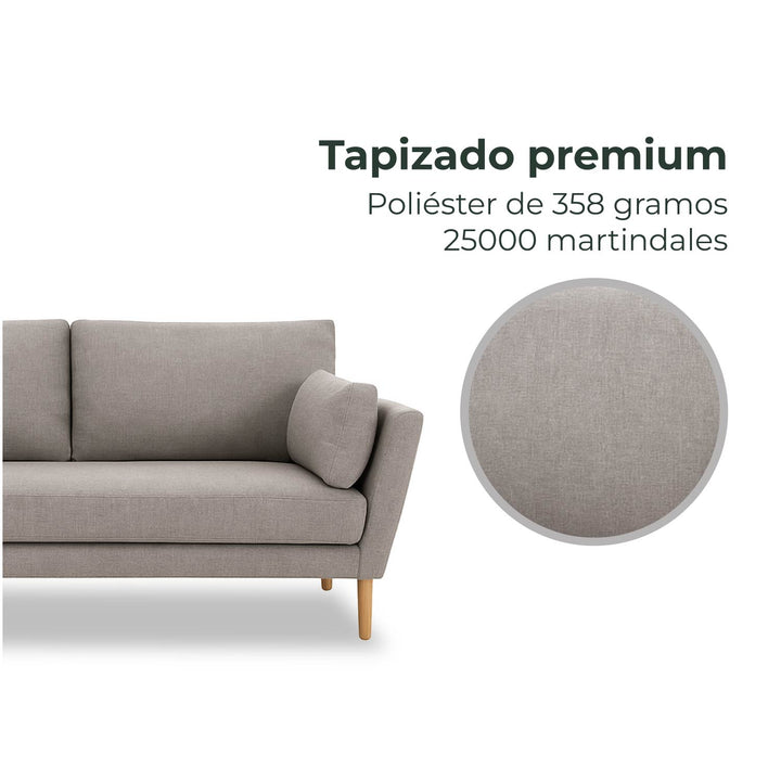Sofá 3 Plazas Malaga Taupe