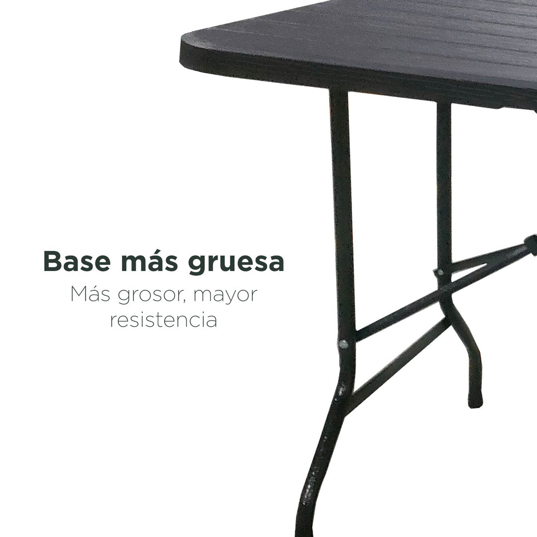 Mesa Plegable de Plástico Estilo Madera 1.80