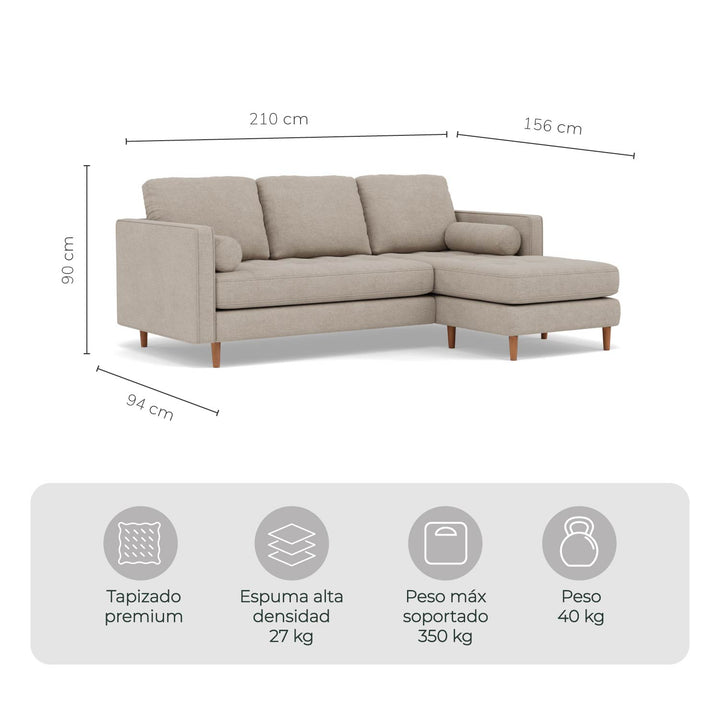 Sala Esquinero Sofa Modular Oviedo Beige