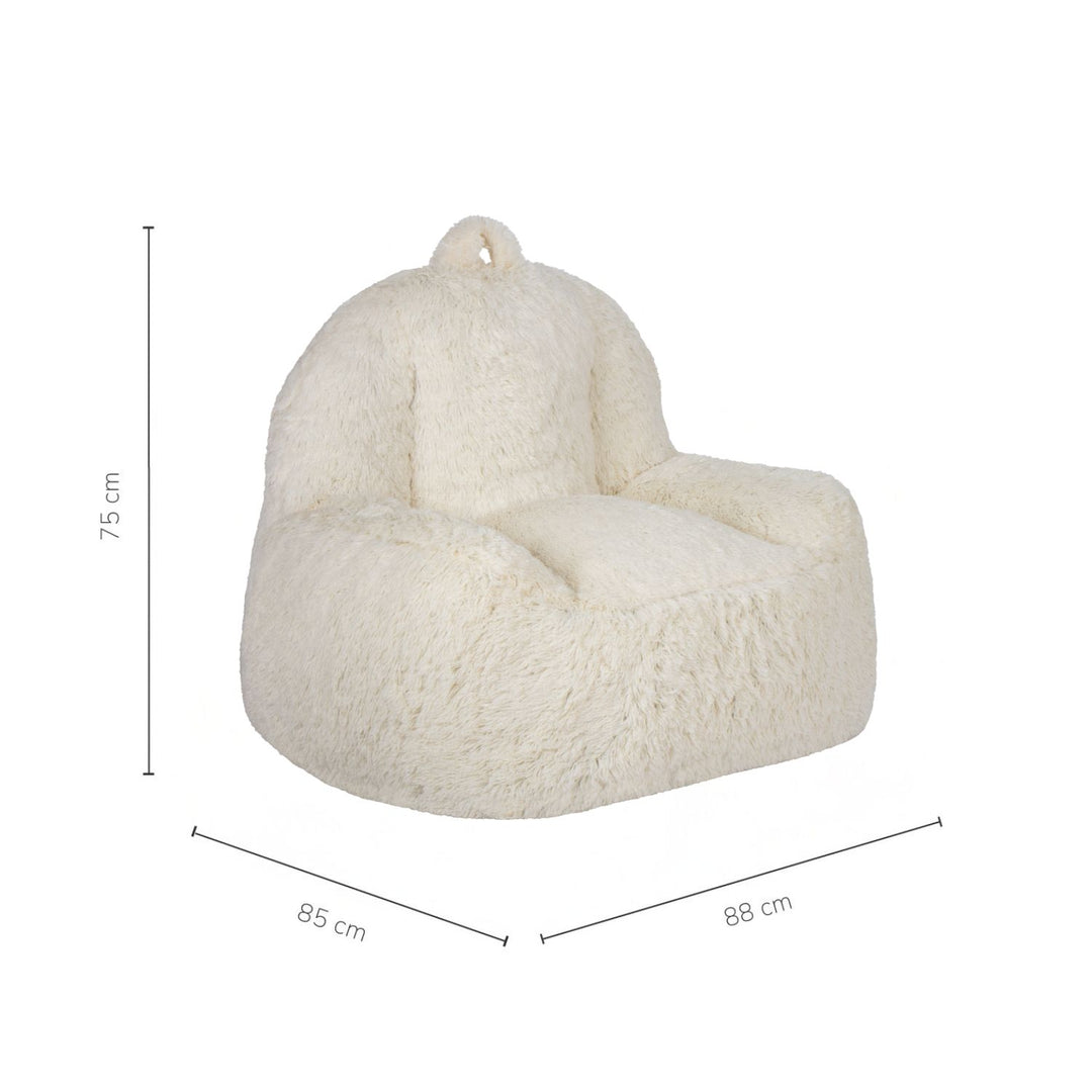 Puff Individual Tipo Sherpa Beige