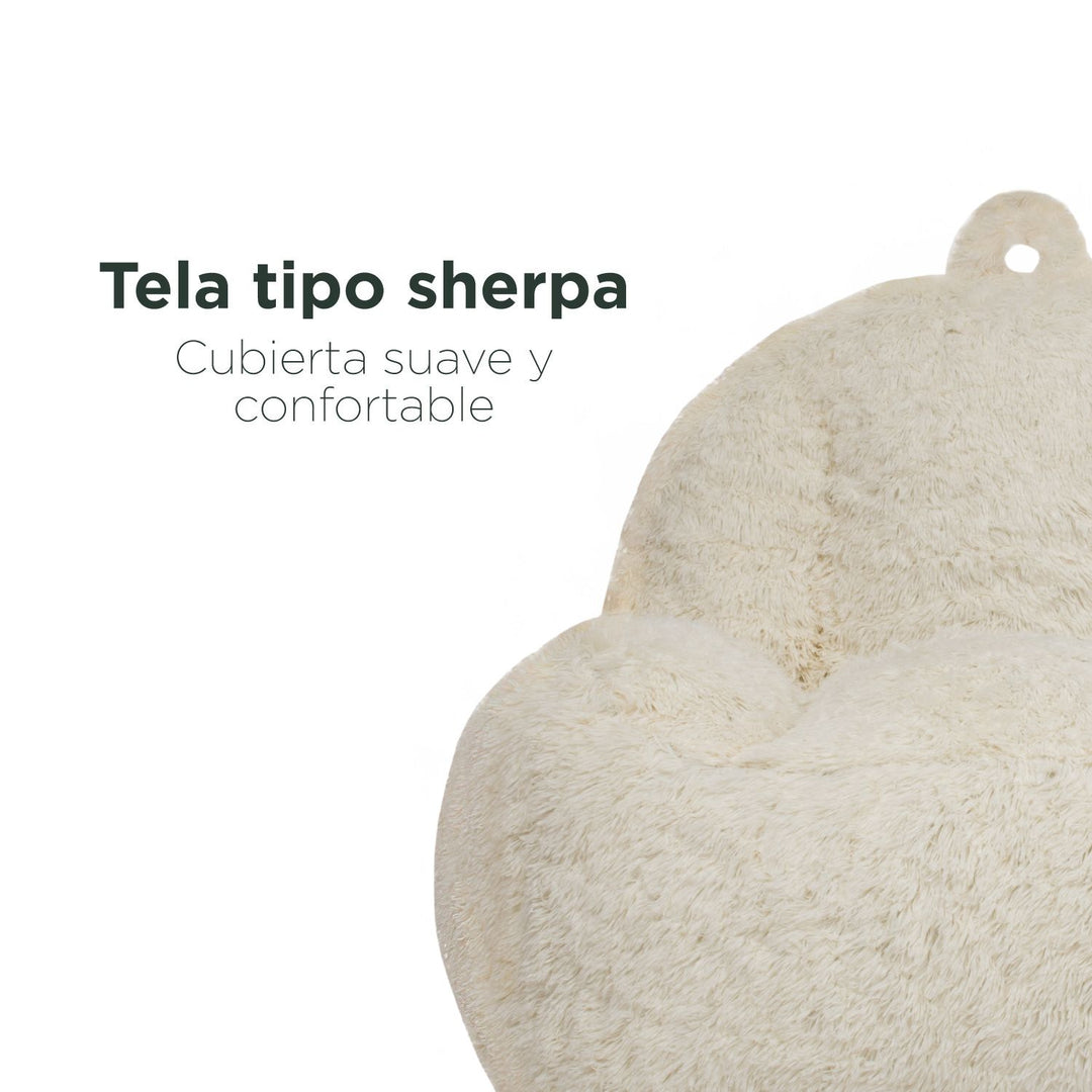 Puff Individual Tipo Sherpa Beige