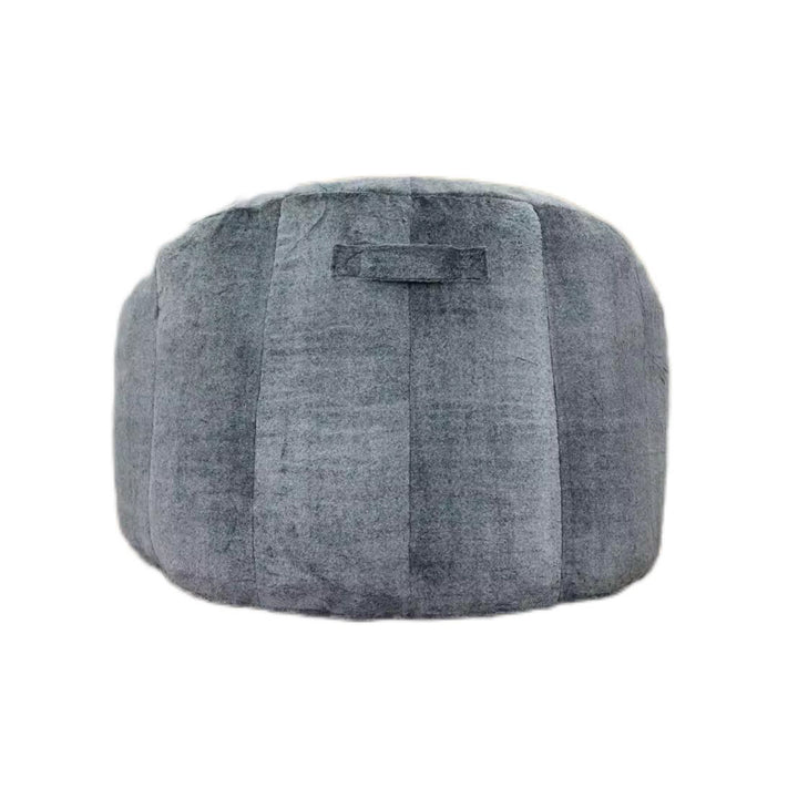 Puff Sillón Individual Tipo Sherpa Gris Oscuro