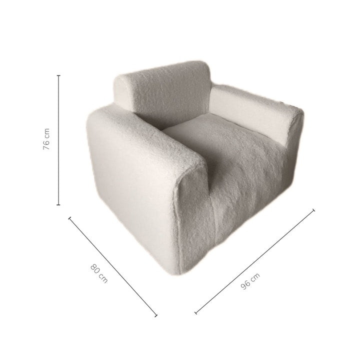 Puff Sillón Individual Tipo Sherpa Beige