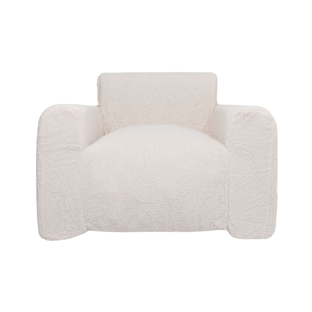 Puff Sillón Individual Tipo Sherpa Beige