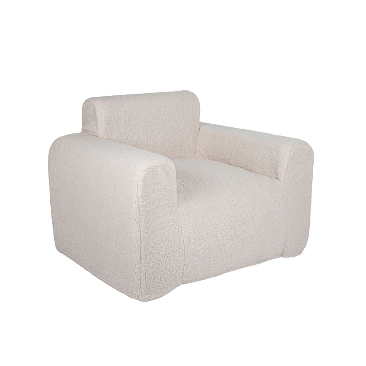 Puff Sillón Individual Tipo Sherpa Beige