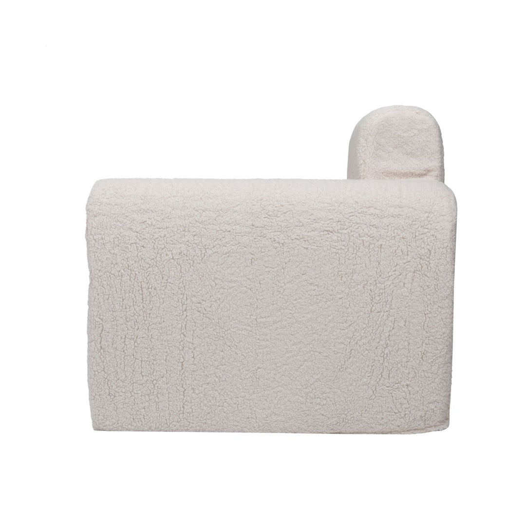 Puff Sillón Individual Tipo Sherpa Beige