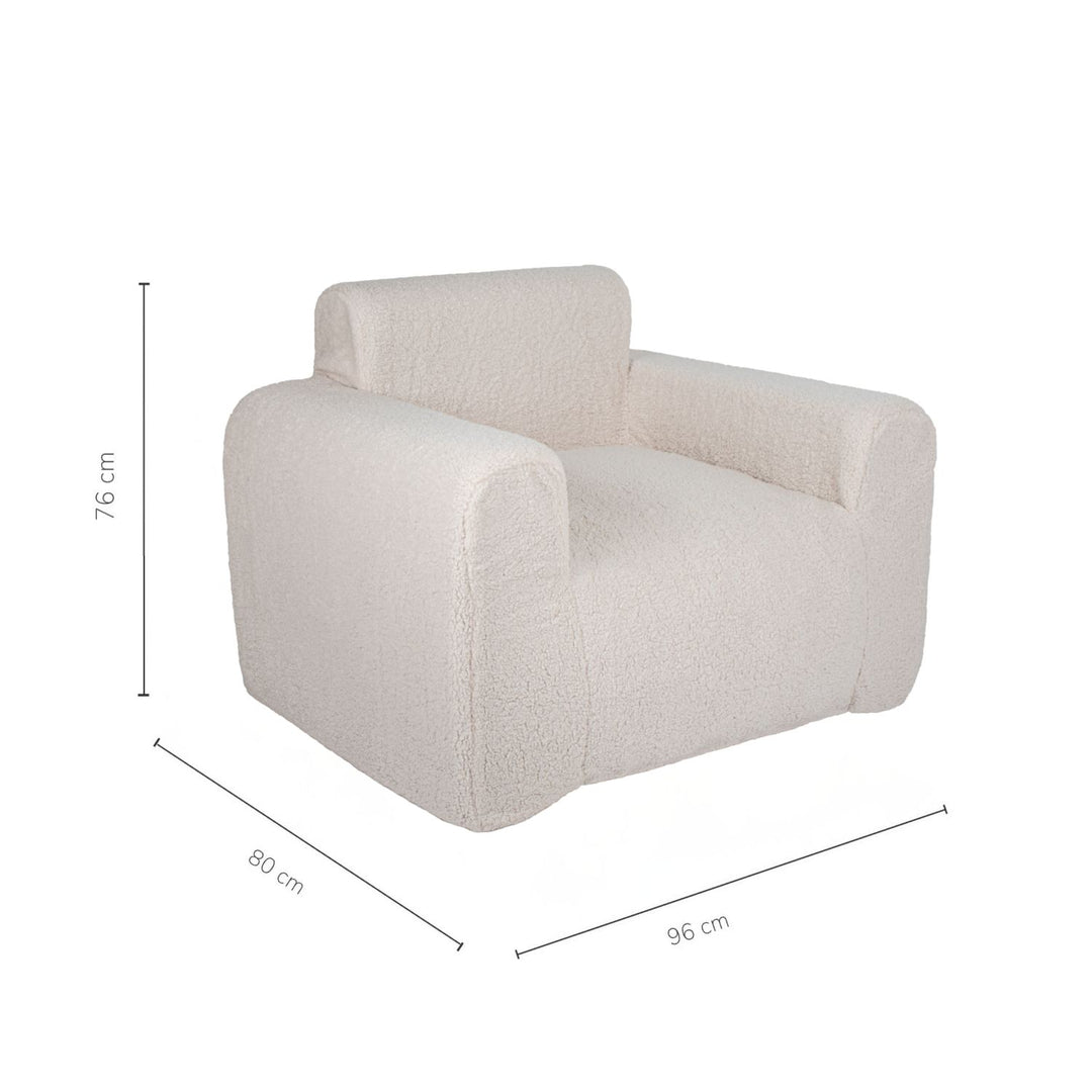 Puff Sillón Individual Tipo Sherpa Beige