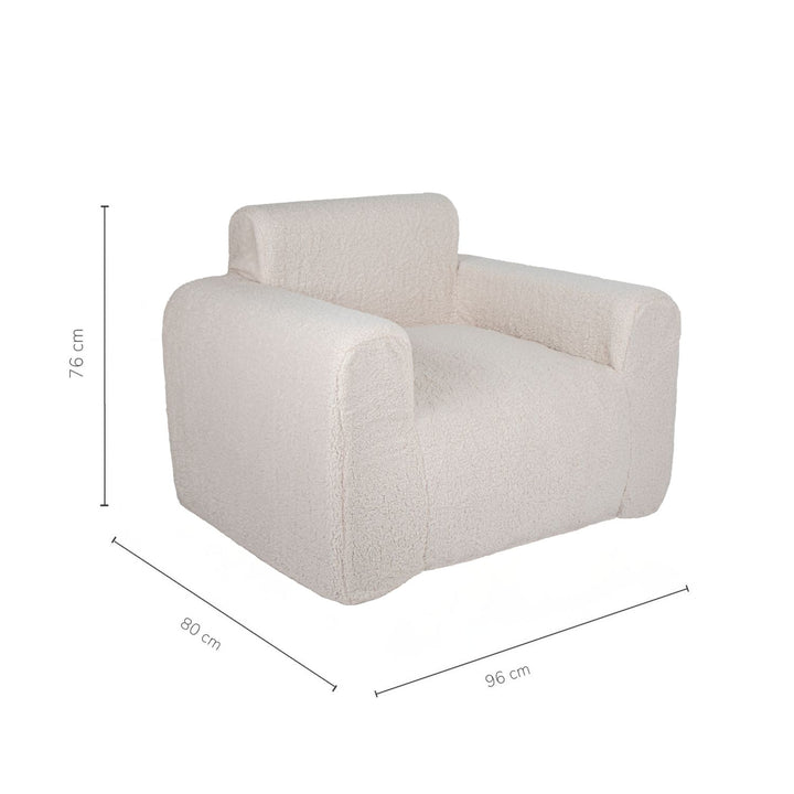 Puff Sillón Individual Tipo Sherpa Beige