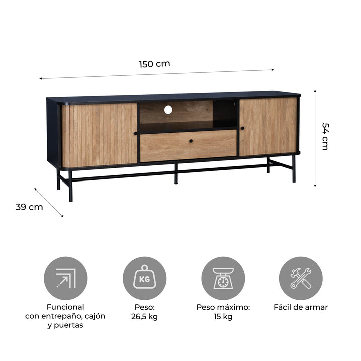 Mueble de TV Moderno con Puertas Corredizas