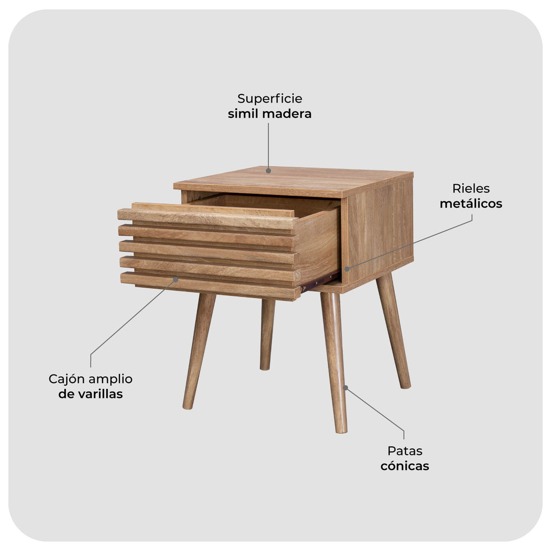 Buró Retro con Cajón Café