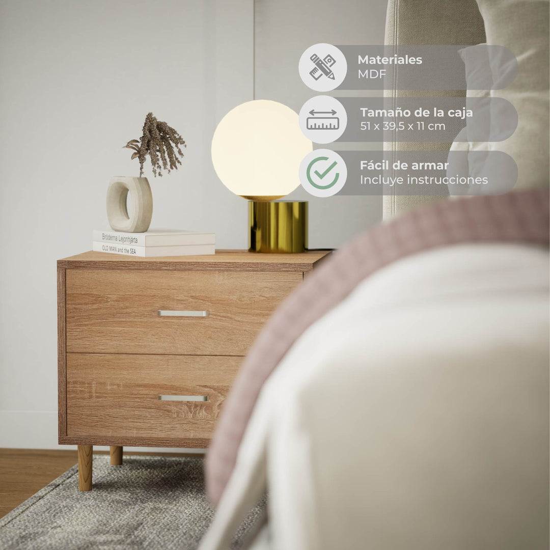 Buró con Cajones Minimalista Estilo Madera Roble