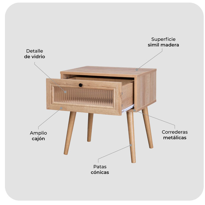 Buró con Cajón Amplio de Vidrio