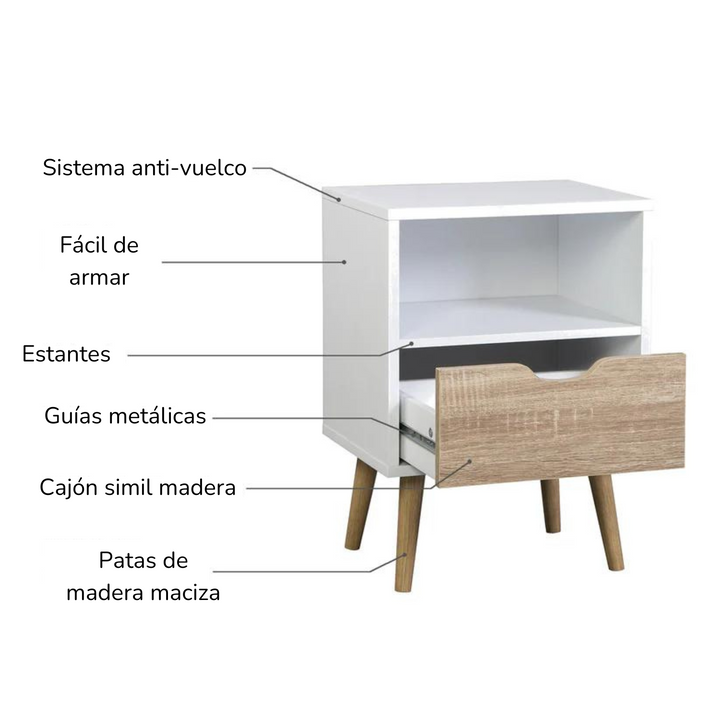 Buró Nórdico con Estante y Cajón