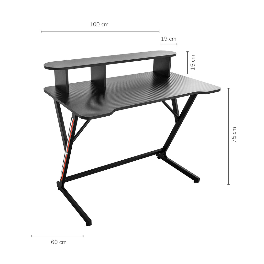 Escritorio para Computadora Moderno con Repisa Negro