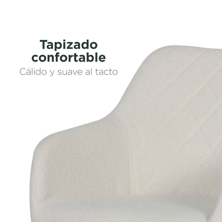 Set 2 Sillas de Comedor Tapizadas Blancas