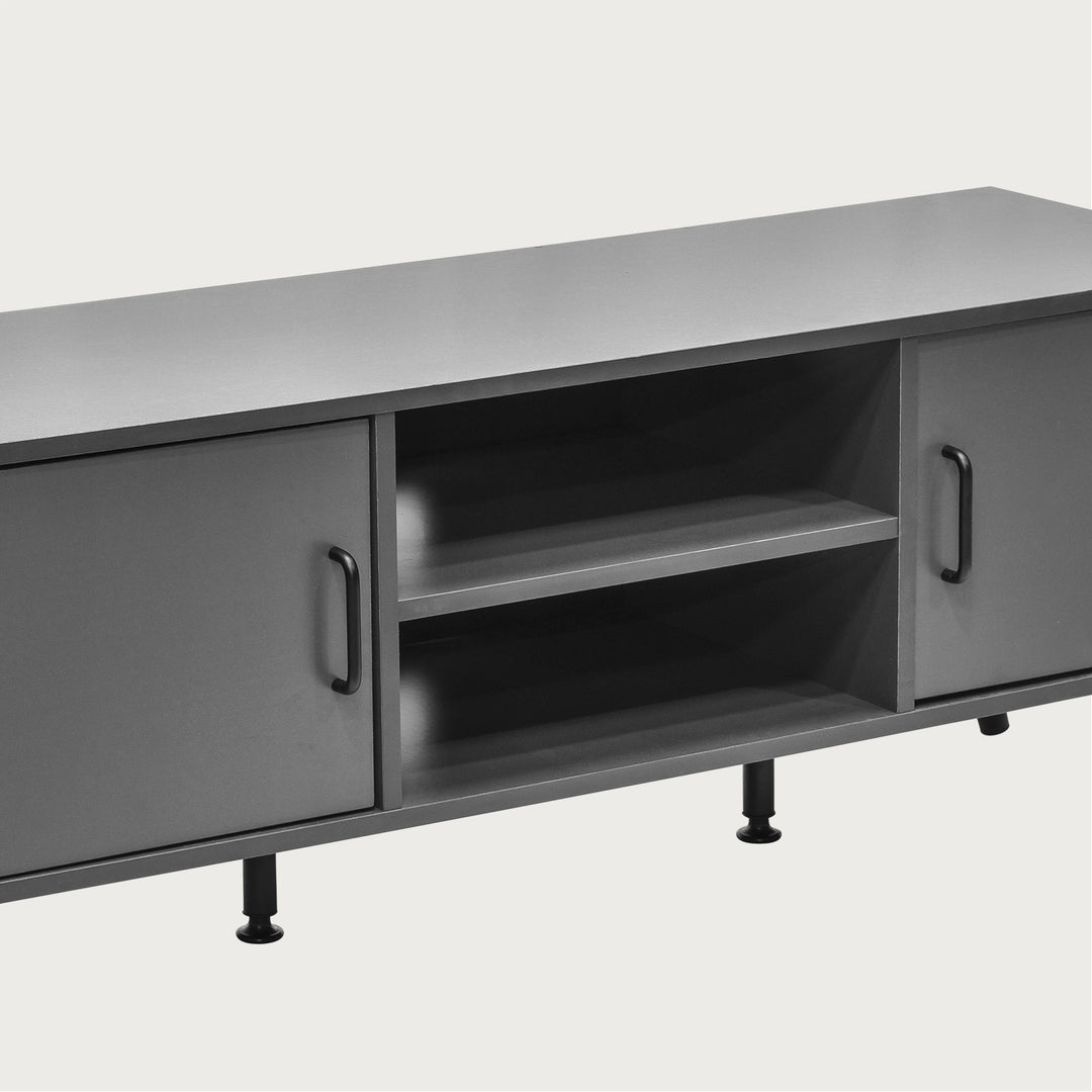 Mueble de TV Lucca-G con Puertas y Entrepaños Gris