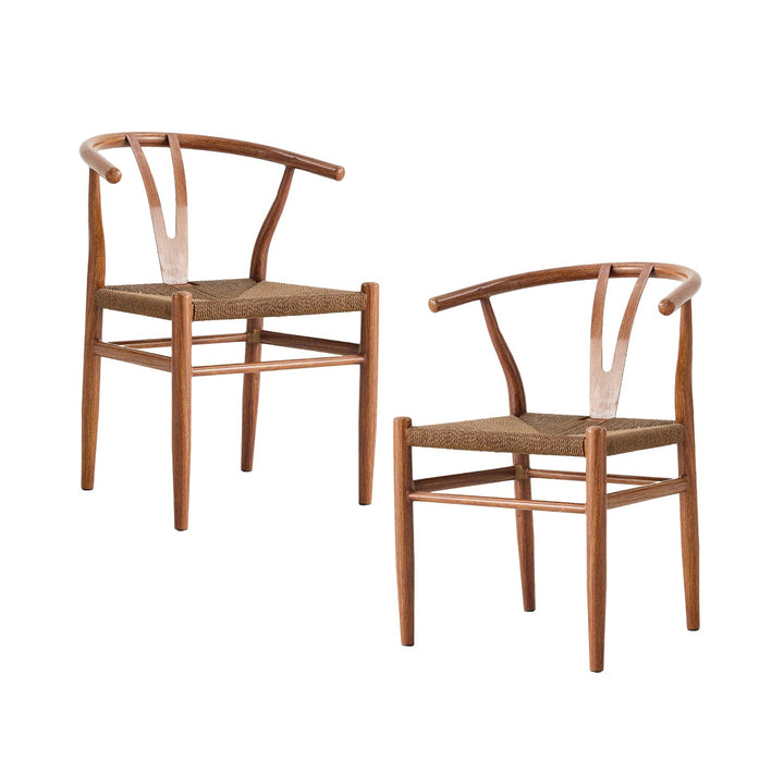 Set 2 Sillas de Comedor Estilo Wishbone Café