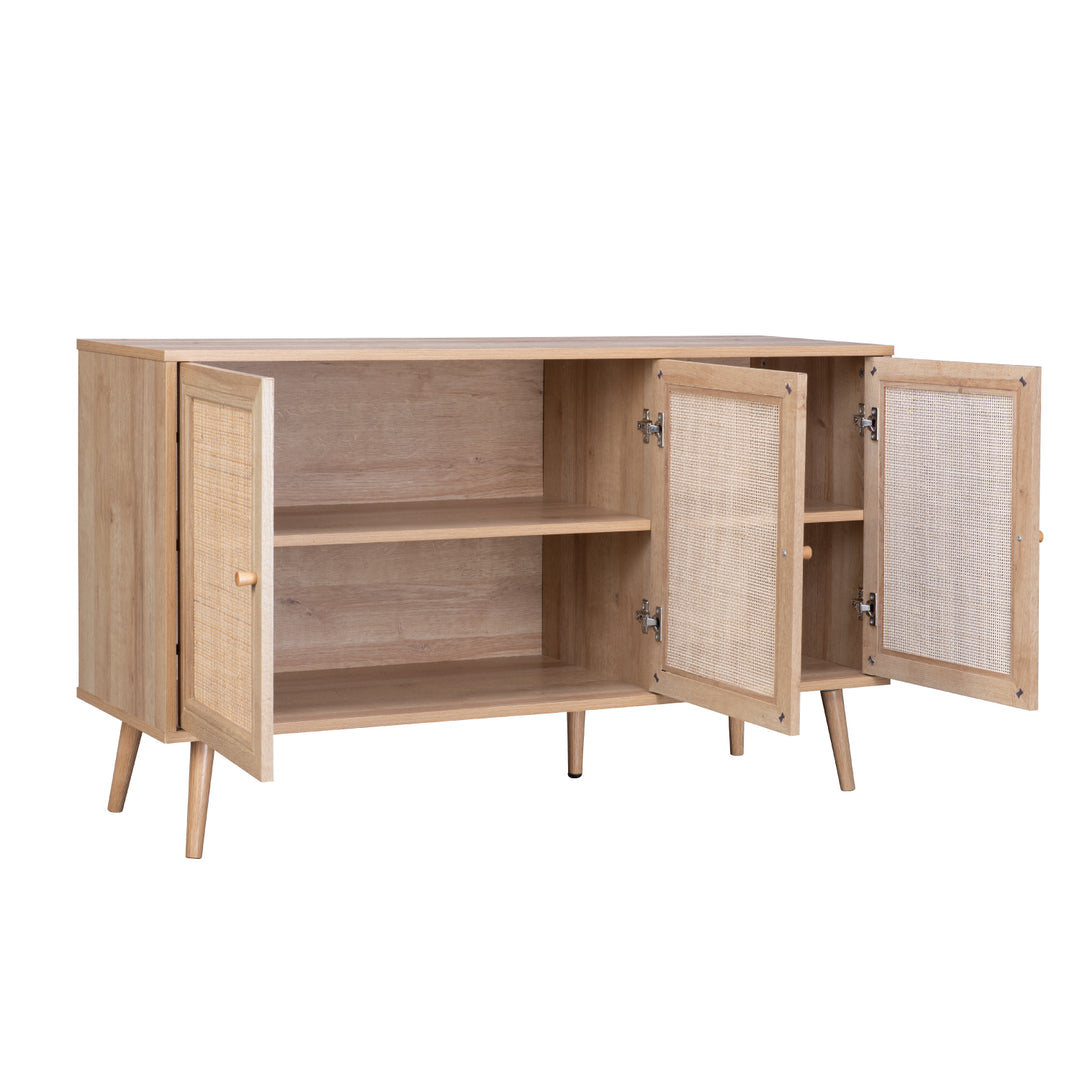 Credenza Bufetera con 3 Puertas de Ratán