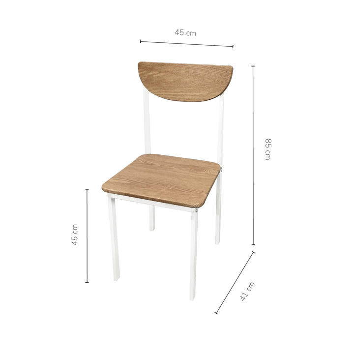 Set Comedor Mesa Rectangular + 6 Sillas Café y Blanco