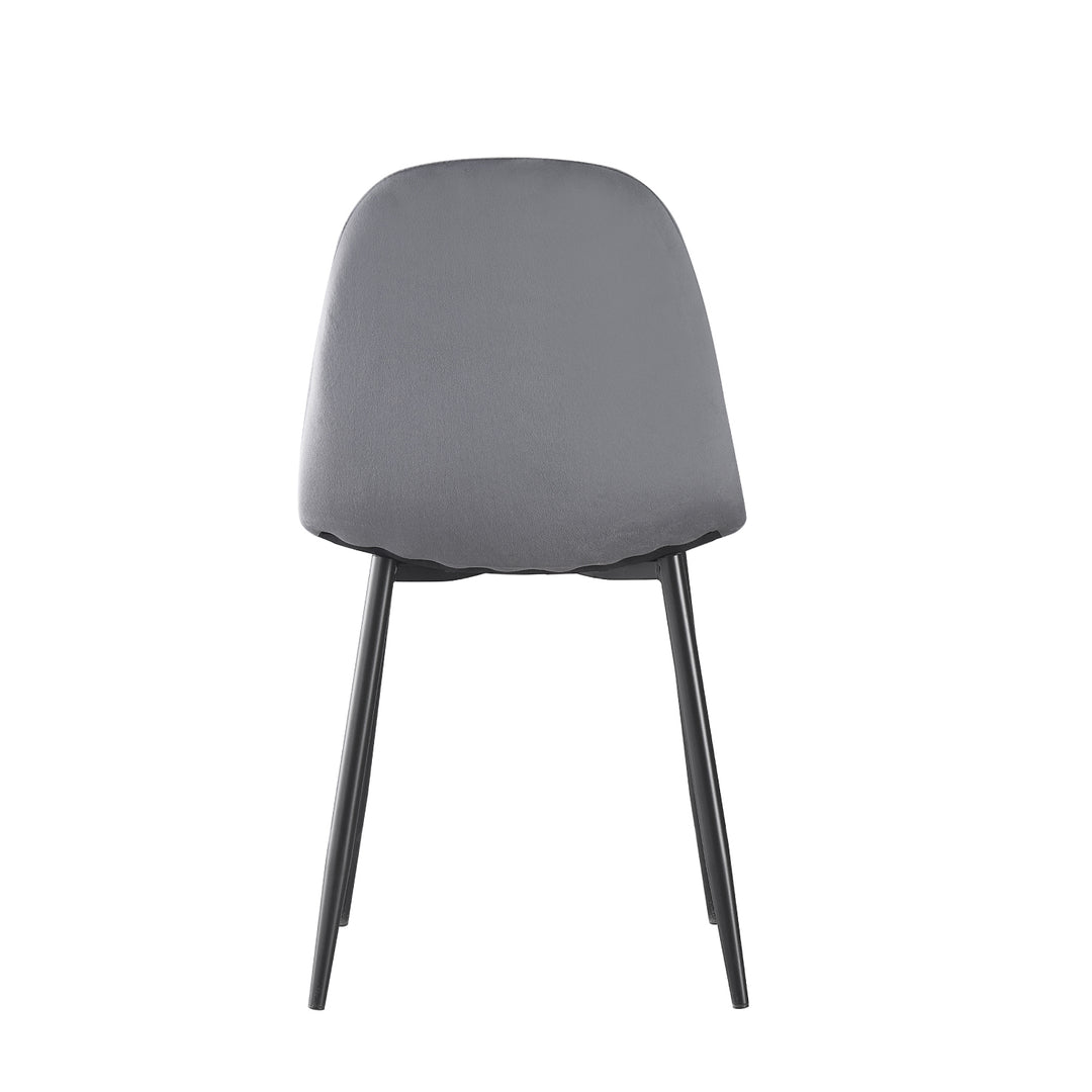 Set 4 Sillas de Sala Comedor Eames Terciopelo Gris