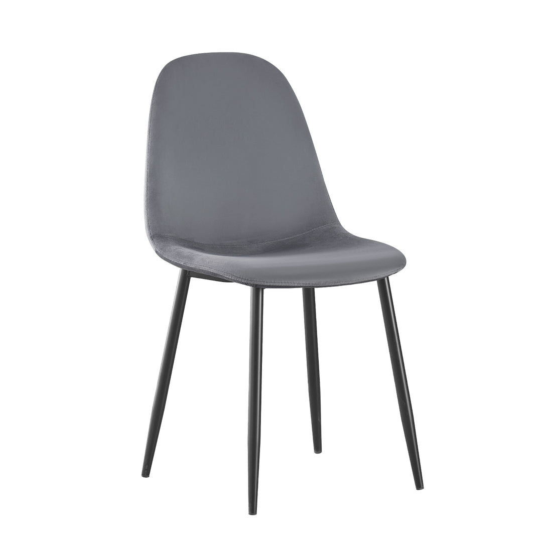 Set 4 Sillas de Sala Comedor Eames Terciopelo Gris