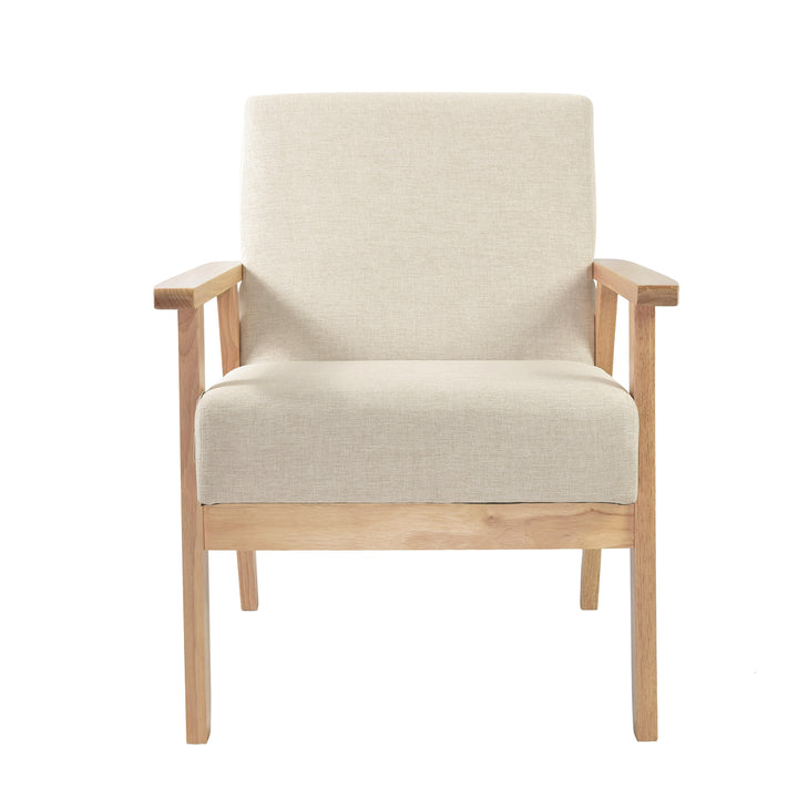 Sillón Individual San Carlos de Madera Tapizado Beige