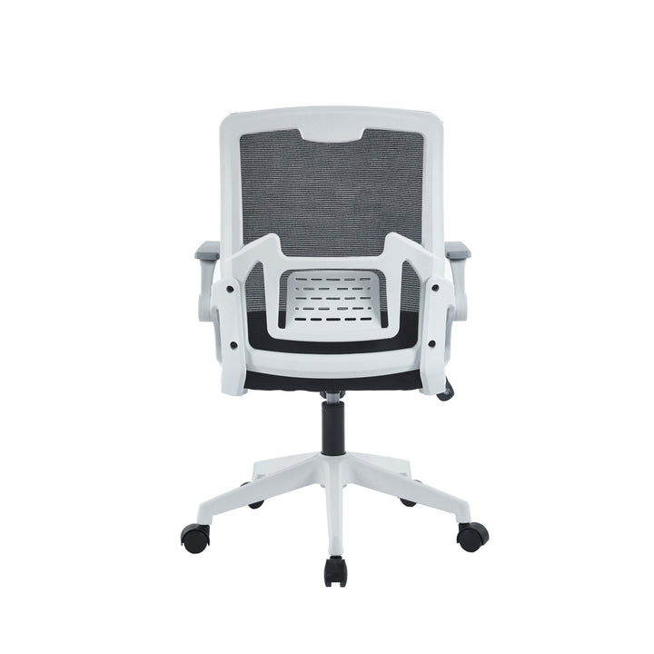 Silla de Oficina Ergonómica Brazos Abatibles Blanca y Negra