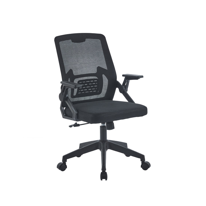 Silla de Oficina Ergonómica Brazos Abatibles Negra