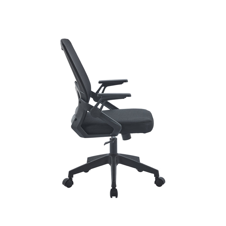 Silla de Oficina Ergonómica Brazos Abatibles Negra