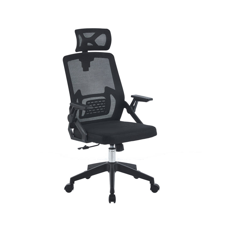 Silla de Oficina Ergonómica con Cabecero Negra