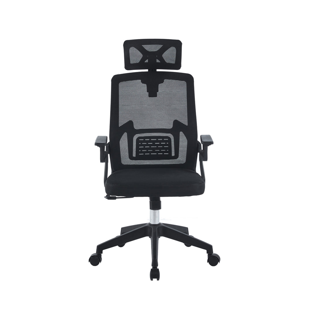 Silla de Oficina Ergonómica con Cabecero Negra