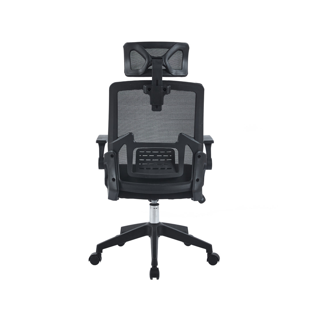 Silla de Oficina Ergonómica con Cabecero Negra