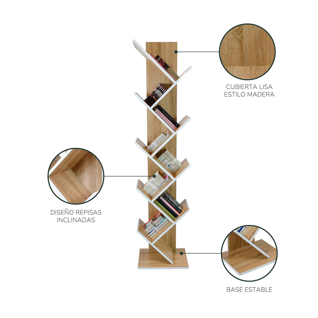 Librero Tunez Vertical Diseño Moderno Beige
