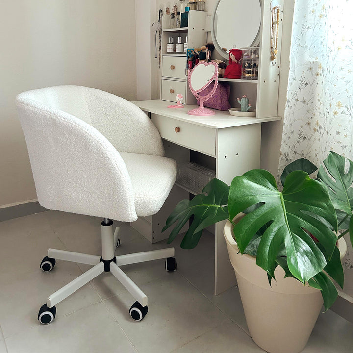 Silla de Oficina Tipo Sherpa Blanca