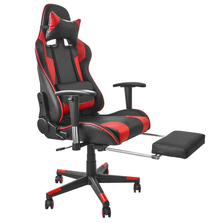 Silla Gamer Fox Reclinable con Descansapies Roja